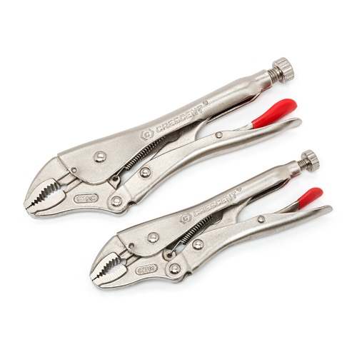 Curved Jaw Locking Pliers with Wire Cutter Set, 2 Pieces