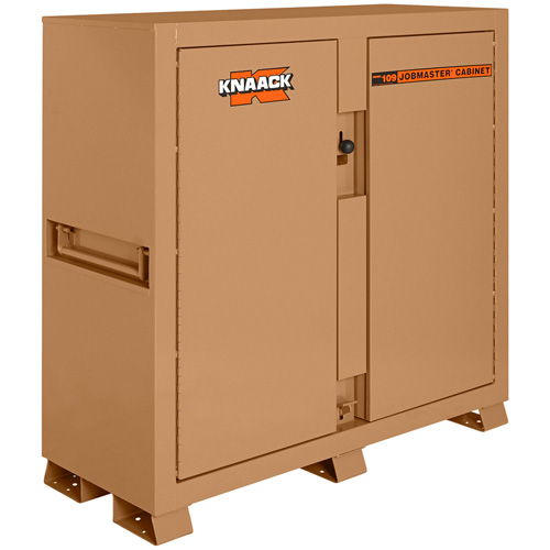 Model 109 Jobsite Cabinet with Padlock, Steel, 47.5 Cubic Feet, Tan