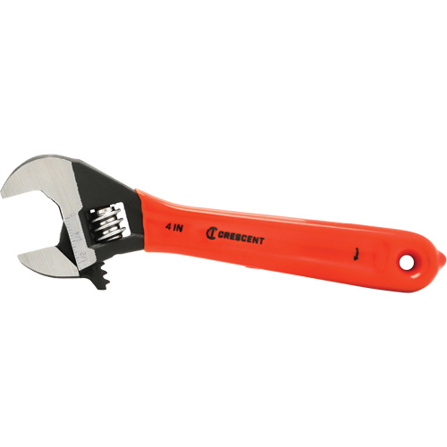 Adjustable Wrench, 4" L, 1/2" Max Width, Black Oxide