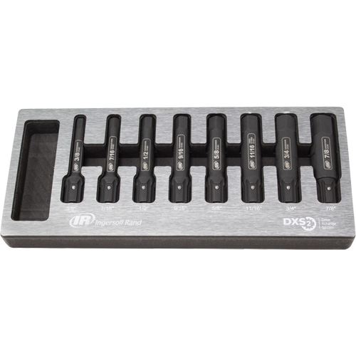 SAE Bit Impact Socket Set, Hex, 8 Pcs