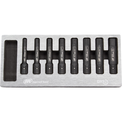 Metric Bit Impact Socket Set, Hex, 8 Pcs