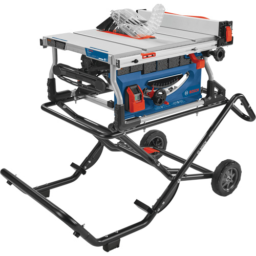 Jobsite Table Saw with Gravity-Rise Wheeled Stand, 120 V, 15 A, 3800 RPM