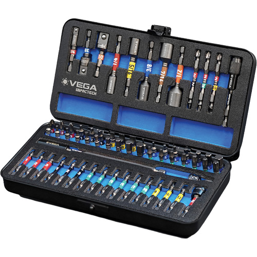 Master Impact Driver Bit Set, 64 Pcs., Hex/Nutsetter/Phillips/Slotted/Square/Torx®