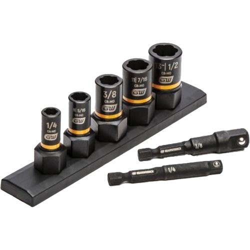 SAE Bolt Biter™ Extraction Socket Set, 7 Pcs, Impact, 1/4"/3/8" Drive Size