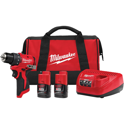 M12™ Subcompact Brushless Drill/Driver Kit, Lithium-Ion, 12 V, 3/8" Chuck, 350 in-lbs. Torque
