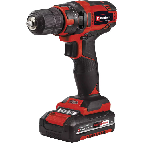 Cordless Drill/Driver Kit, Lithium-Ion, 18 V, 3/8" Chuck, 310 in-lbs Torque