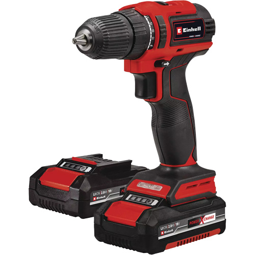 Cordless Drill/Driver Kit, Lithium-Ion, 18 V, 3/8" Chuck, 354 in-lbs Torque