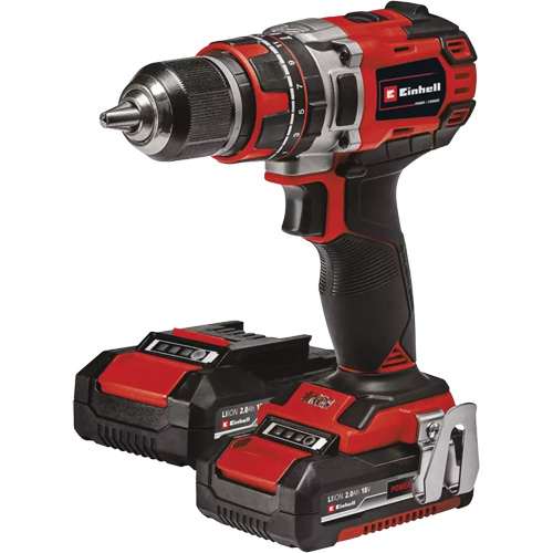 Professional Cordless Hammer Drill/Driver Kit, 1/2" Chuck, 18 V