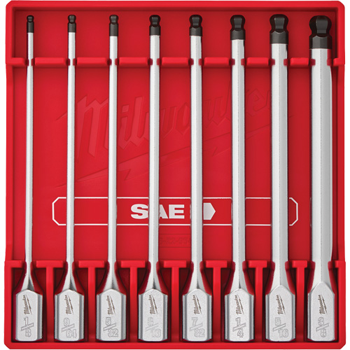 Long SAE Bit Socket Set, Hex Ball, 3/8" Drive, 8 Pcs