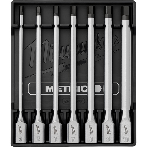 Long Metric Bit Socket Set, Hex, 3/8" Drive, 7 Pcs