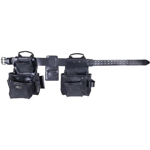 Phantom Collection 4-Piece Heavy-Duty Combo Apron, Leather, Black