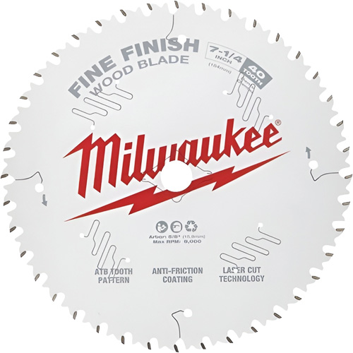 Fine Finish Circular Saw Blades, 7-1/4", 40 Teeth, Wood Use