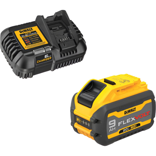 MAX FLEXVOLT Battery & Charger Kit, Lithium-Ion, 20 V/60 V, 9 Ah
