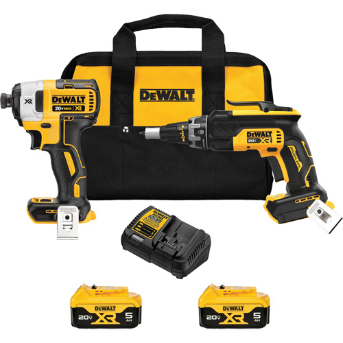 MAX Brushless Cordless Drywall Screw Gun & Impact Driver Kit, 20 V