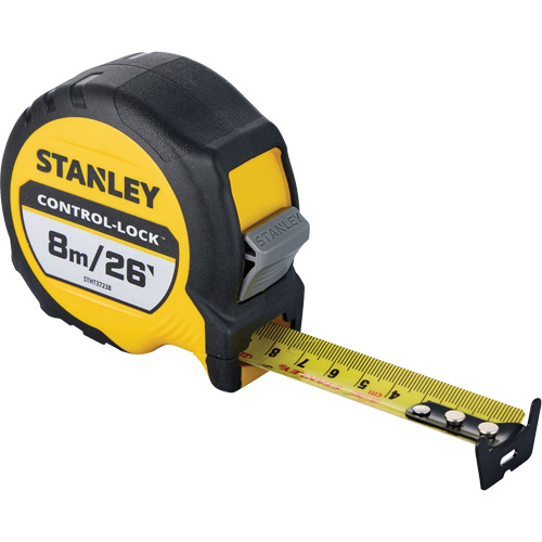 CONTROL-LOCK™ Tape Measure, 25 mm x 26'/8 m, Imperial & Metric Graduations