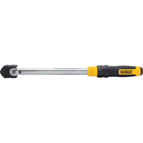 Micrometer Torque Wrench, Click, 3/8" Square Drive, 20 - 100 ft-lbs./27.11-135. 58 N.m