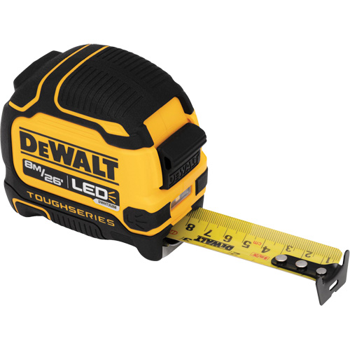 TOUGHSERIES™ Lighted Tape Measure, 26'/8 m, Imperial & Metric Graduations