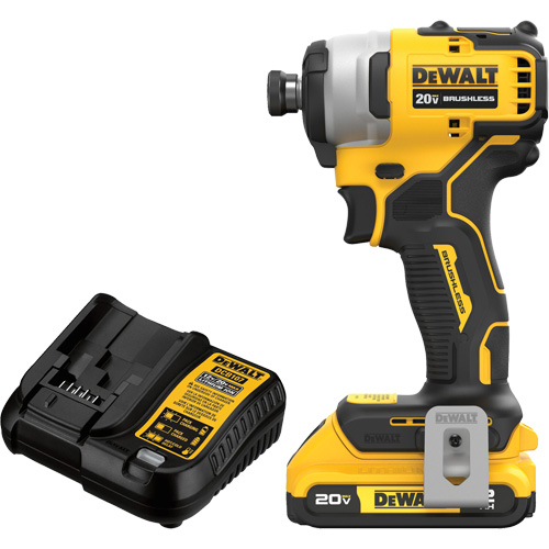 ATOMIC COMPACT SERIES™MAX* Brushless Cordless Compact Impact Driver Kit, 1/4", 1700 in-lbs Max. Torque, 20 V, Lithium-Ion