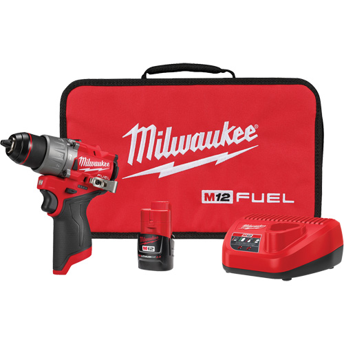 M12 FUEL™ Brushless Cordless Hammer Drill Kit with Battery & Charger, Lithium-Ion, 12 V, 1/2" Chuck