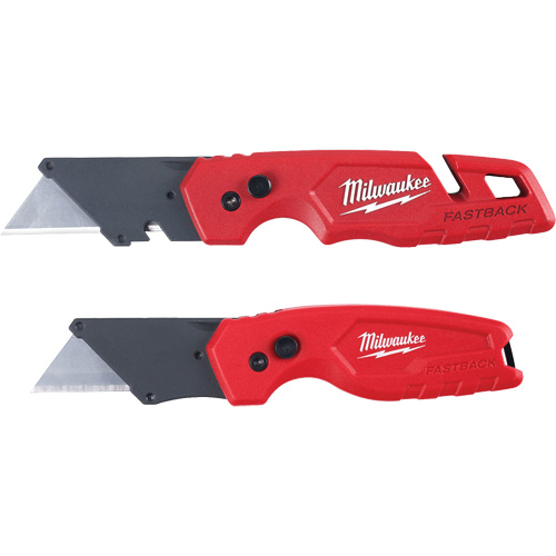 2-Piece FASTBACK™ Folding Utility Knife Set, Plastic Handle