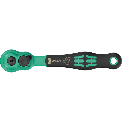A Zyklop Comfort Ratchet with Reversing Lever, 1/4" Drive, Ergonomic Handle