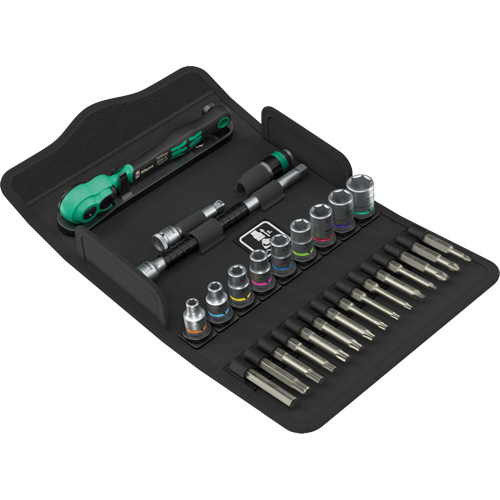 SA 15 Zyklop Comfort Ratchet Set with Reversing Lever, 28 Pcs, 1/4" Drive Size