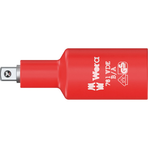 B/A VDE Insulated Connector, 3/8" Drive, 1/4" Socket, 2.59" L, Ball