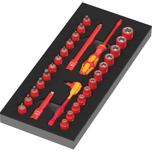 Foam Insert 8007 A VDE Zyklop VDE Ratchet Set 1, 1000 V, 30 Pcs