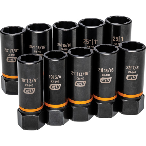 Bolt Biter™ Extraction Socket Set, 10 Pcs, Impact, 1/2" Drive Size, Deep