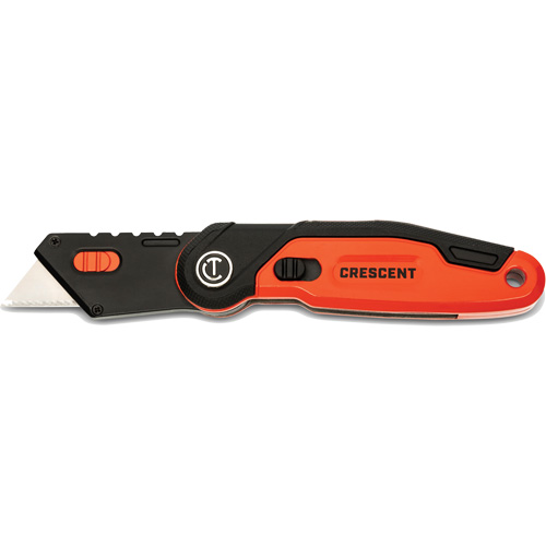 Folding Utility Knife, 1" Blade, Steel Blade, Aluminum Handle