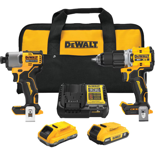 XR Brushless Cordless Premium Drill Driver Kit with 4 Ah POWERSTACK Battery and 2 Ah Battery, 20 V