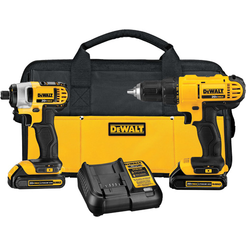 1.3 Ah Drill Driver/Impact Driver Combo Kit, 20 V