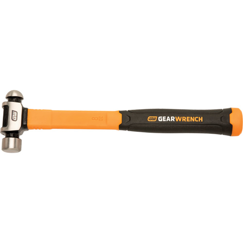 Ball Pein Hammer, 8 oz. Head Weight, Plain/Polished Face, Fibreglass Handle
