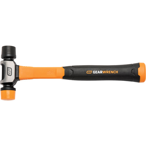 Soft Face Hammer, 16 oz. Head Weight, Plain Face, Solid Steel Handle, 12-1/4" L