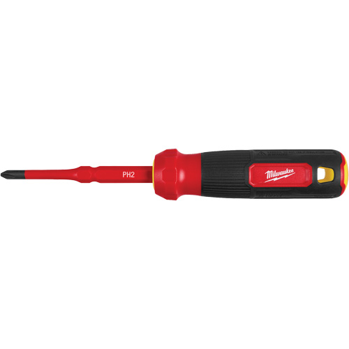 2-in-1 1000V Insulated Flip Shank Multi-Bit Screwdriver, 8-4/5" L, Cushion Grip Handle