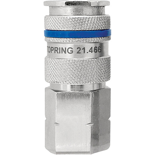 QUIKSILVER Industrial Quick Coupler, Nickel Plated Brass, 3/8", Female NPT, 435 PSI