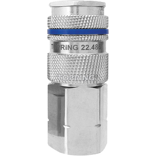 QUIKSILVER Industrial Quick Coupler, Nickel Plated Brass, 1/2", Female NPT, 500 psi