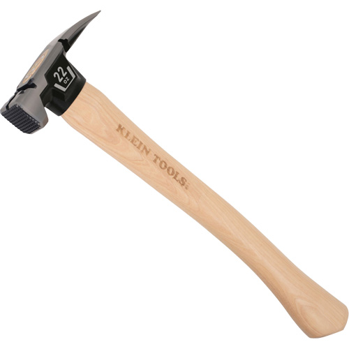 Milled Face Straight Claw Hammer, 22 oz., Wood Handle, 16-1/10" L