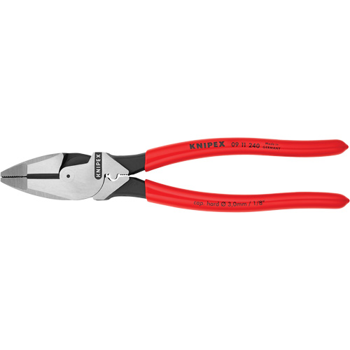 High Leverage Lineman's Pliers New England with Fish Tape Puller & Crimper