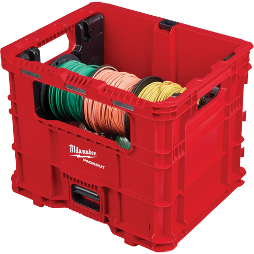 PACKOUT™ Wire Pulling XL Crate, 15-3/4" x 18-5/8" x 15", Black/Red