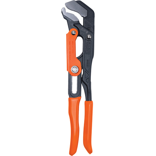 Quick-Adjust S-Jaw Pipe Wrench, 2" Jaw Capacity, 16-3/5" Long, Powder Coated Finish, Dipped Handle