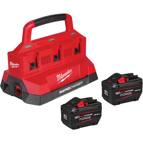 M18™ Forge™ Starter Kit with 2 Batteries & 6-Bay Rapid Charger, Lithium-Ion, 18 V, 12 Ah