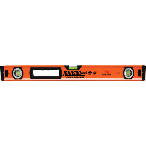Level with Protective End-Caps, Box, 2' L, Aluminum, 3, Magnetic