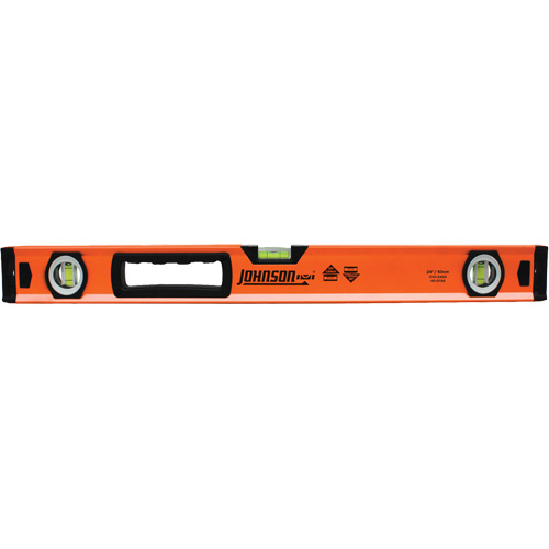 Level with Protective End-Caps, Box, 2' L, Aluminum, 3, Non-Magnetic