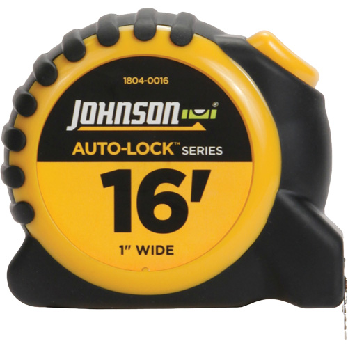 Auto-Lock™ Power Tape with Steel Belt Clip, 1" x 16', 1/16" Graduations