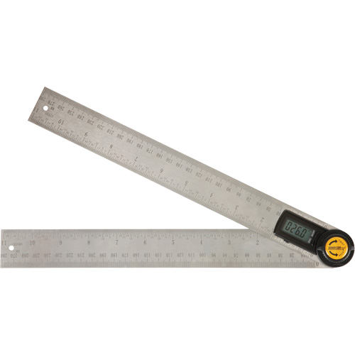 Digital Angle Locator & Ruler, 11" L, Stainless Steel, 1/32" Graduations