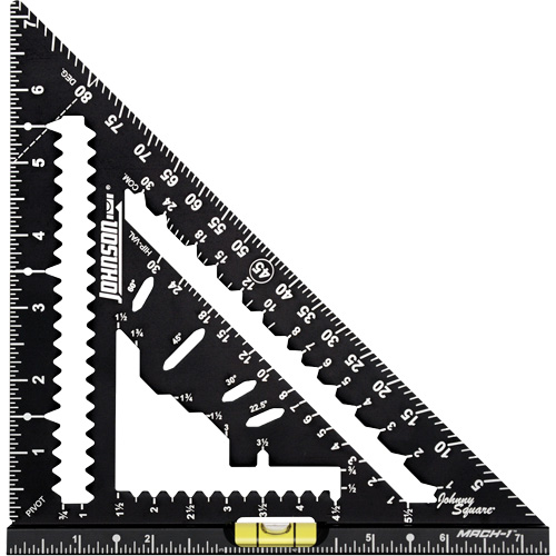 7-1/4" Johnny Square® MACH-1™ Smart Mark™ Rafter Square with Level Vial