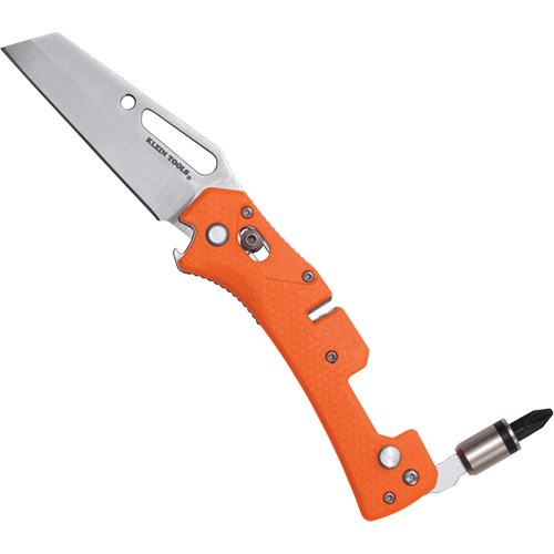 Electrician's Pocket Knife with Driver, 2-99/100" Blade, Stainless Steel Blade, Plastic Handle