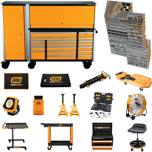 MEGAMOD Mechanics Tool Set in Premium Modular Foam Trays with Tool Storage & Shop Equipment, 1629 Pieces