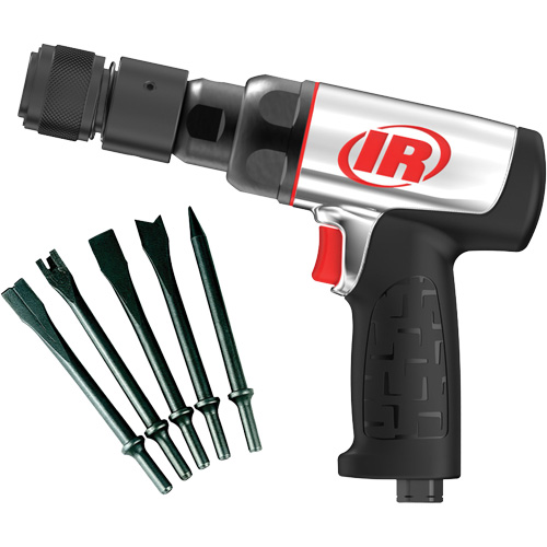 Heavy-Duty Air Hammer with Chisels, 16.2 CFM, 1/4" NPT, 3330 BPM, 3/4" x 2-1/2" (0.0mm x 0.0mm)